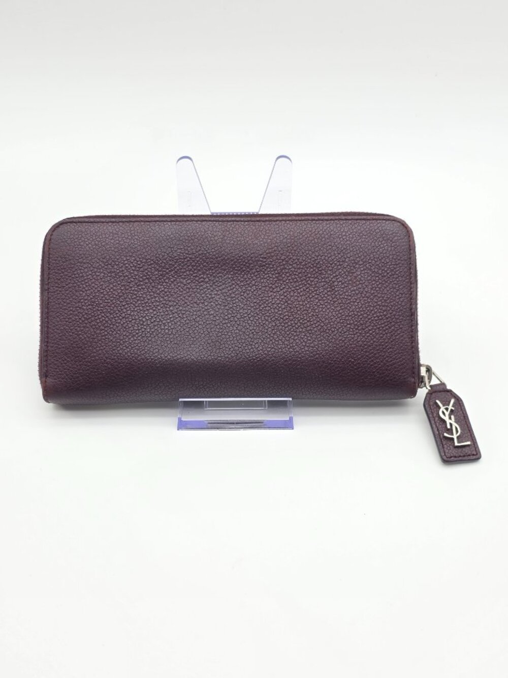 YSL Maroon Zipper Long Wallet - Picture 3 of 16